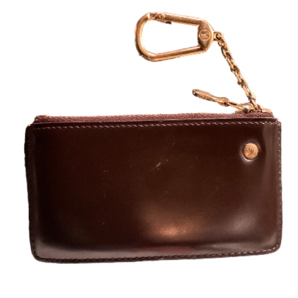 RARE Authentic Vintage Louis Vuitton Damier Key Cles Leather on the back - Picture 8 of 9